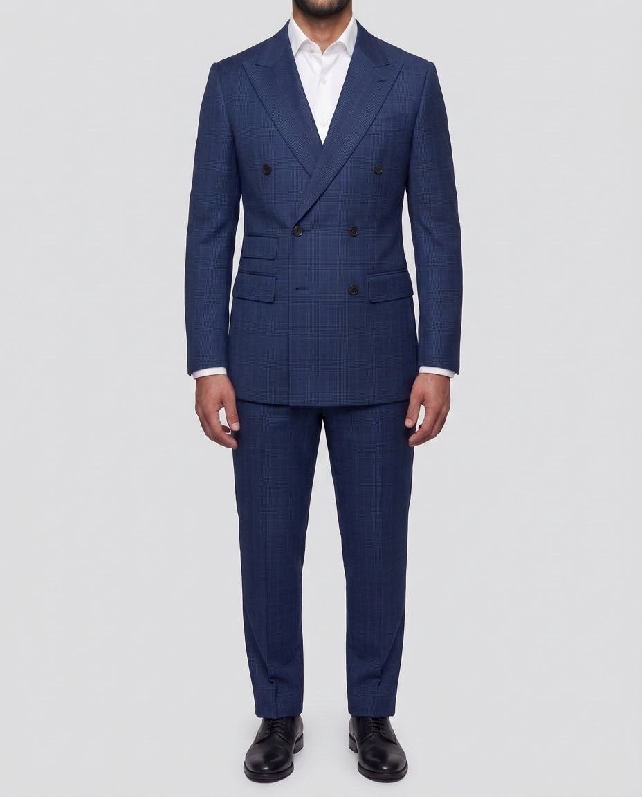 Walker Blue Glen Plaid Wool Suit — photo 2
