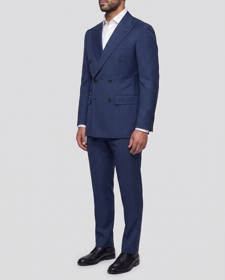 Walker Blue Glen Plaid Wool Suit — photo 3