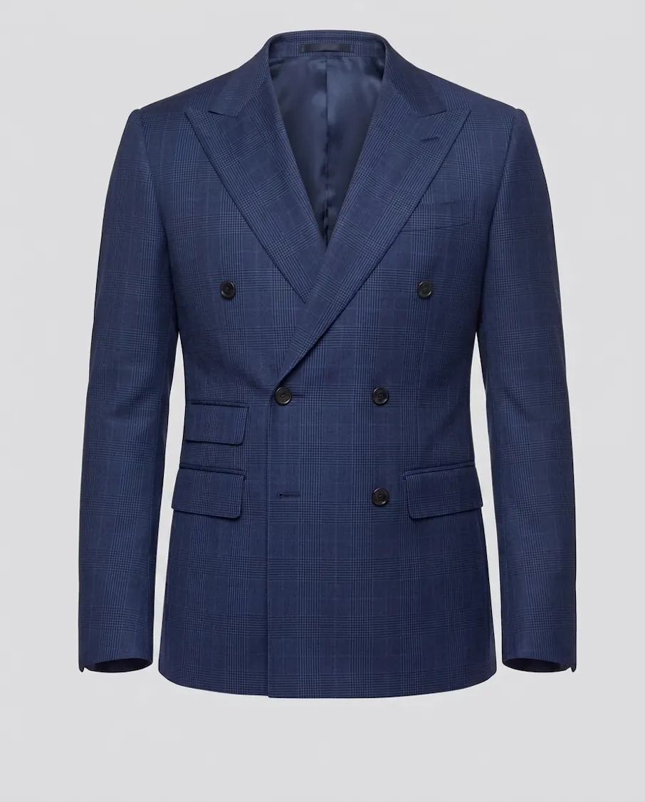 Walker Blue Glen Plaid Wool Jacket