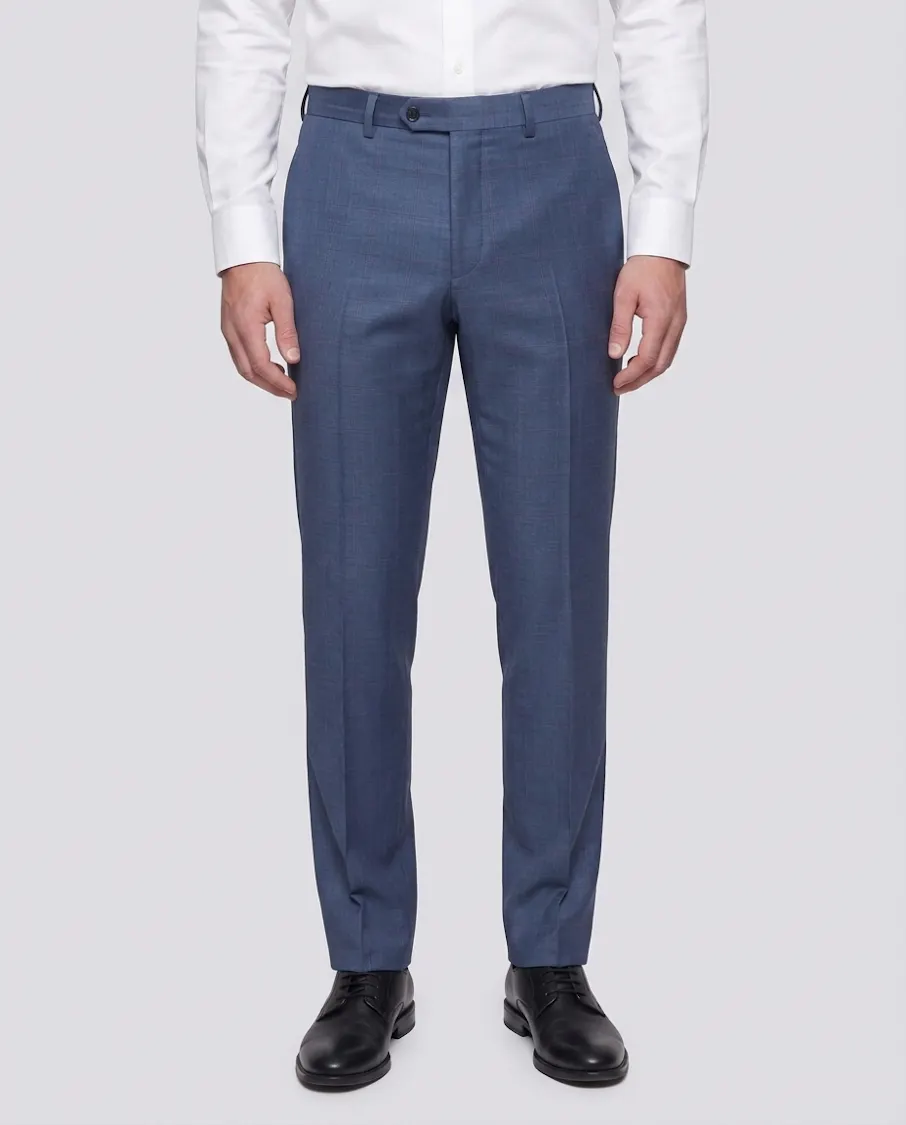 Beez Blue Windowpane Wool Pants