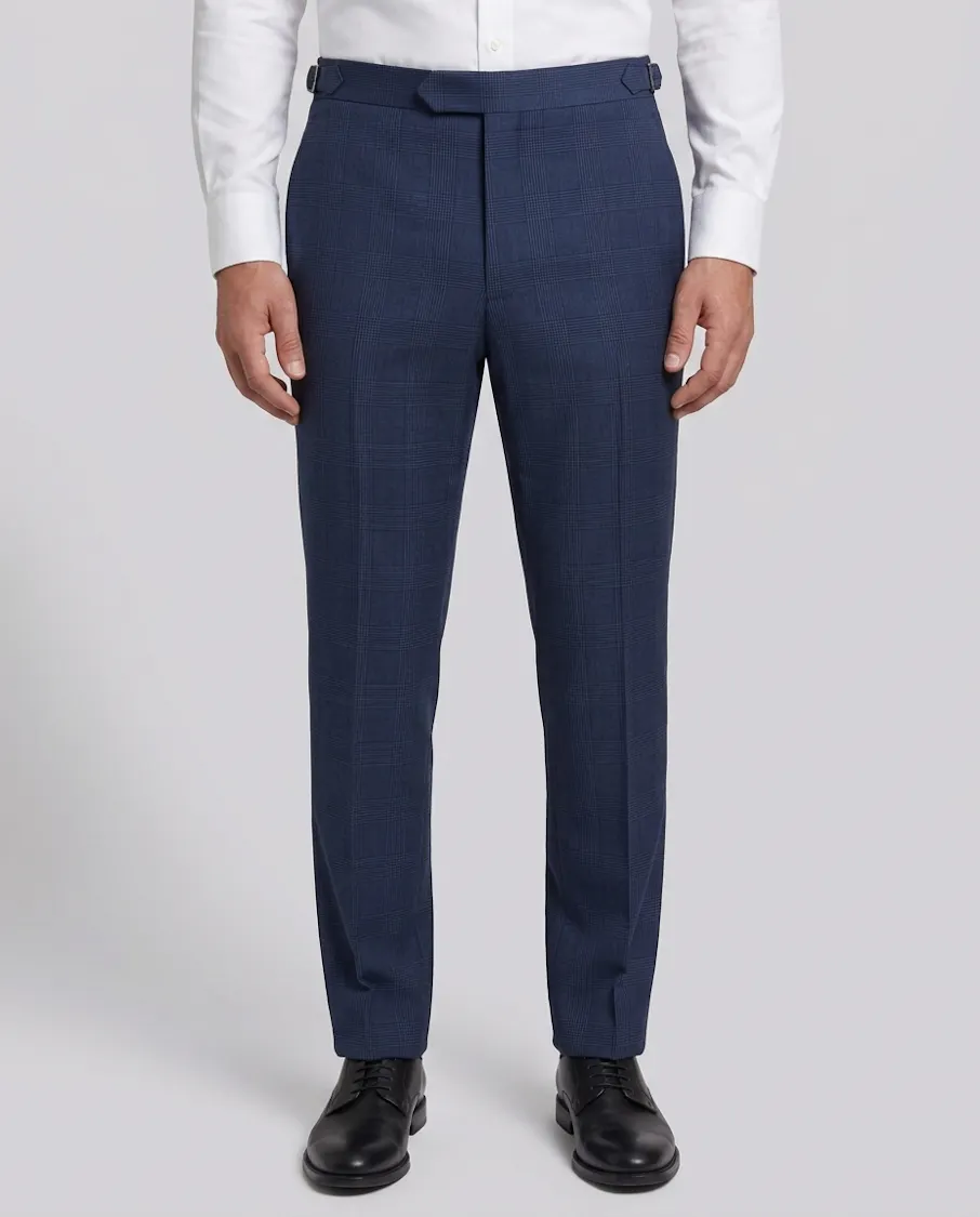 Dawn Blue Glen Plaid Wool Pants