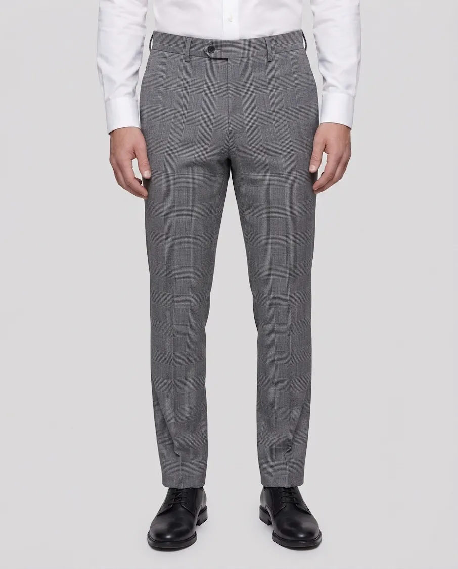 Freehill Charcoal Glen Plaid Wool Pants