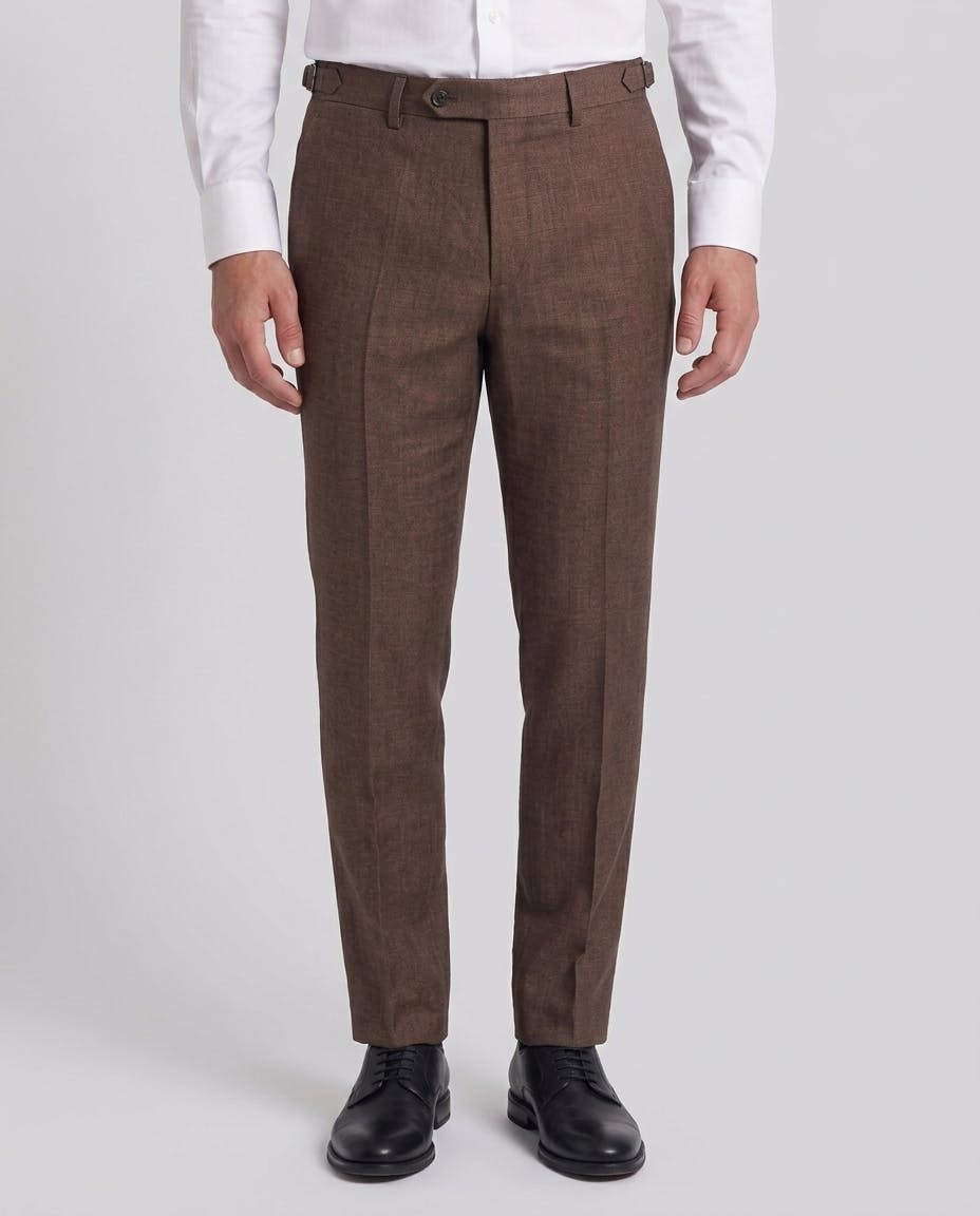InStitchu Piccadilly Brown Premium Linen Pant — photo 1