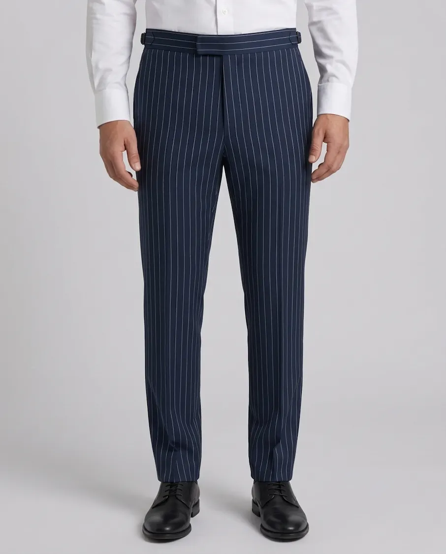 Rivington Navy Pinstripe Wool Pants