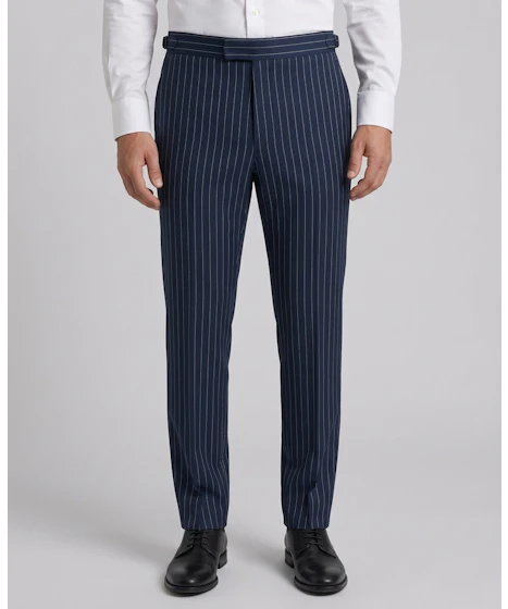 Rivington Navy Pinstripe Wool Pants — photo 1