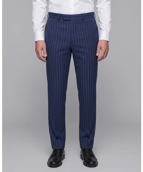 The Testa Navy Wool Pinstripe Suiit Pant — photo 1