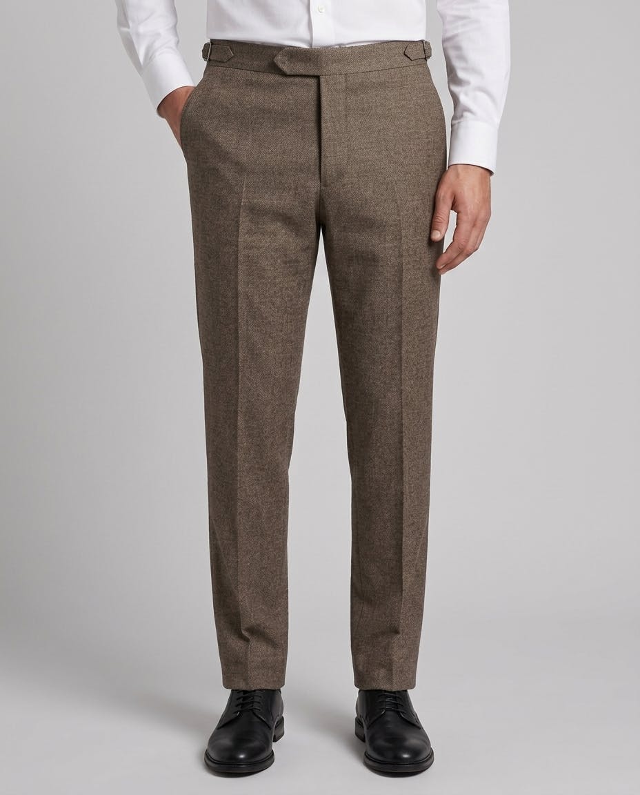 The Amalfi Reda Grey Brown Textured Wool Pants — photo 1