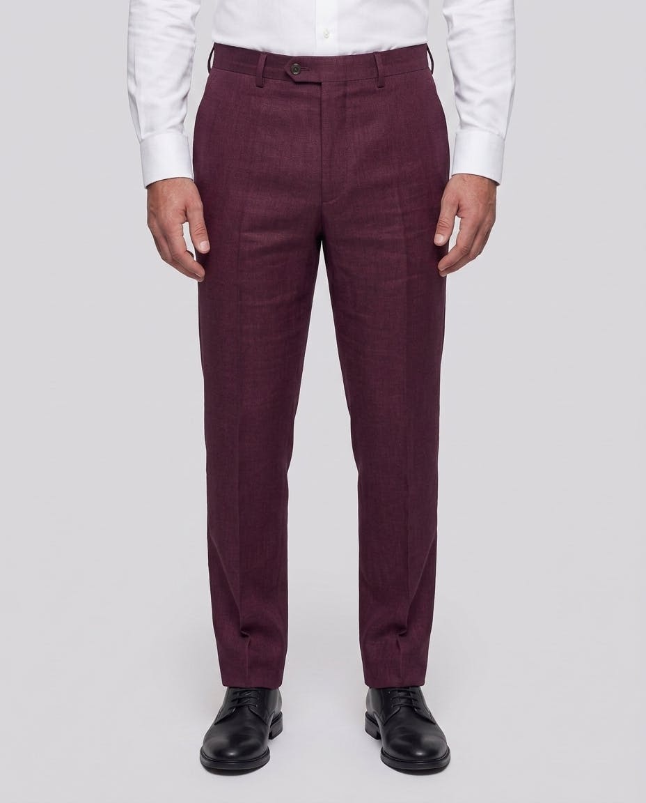 InStitchu Charing Maroon Premium Linen Pant — photo 1