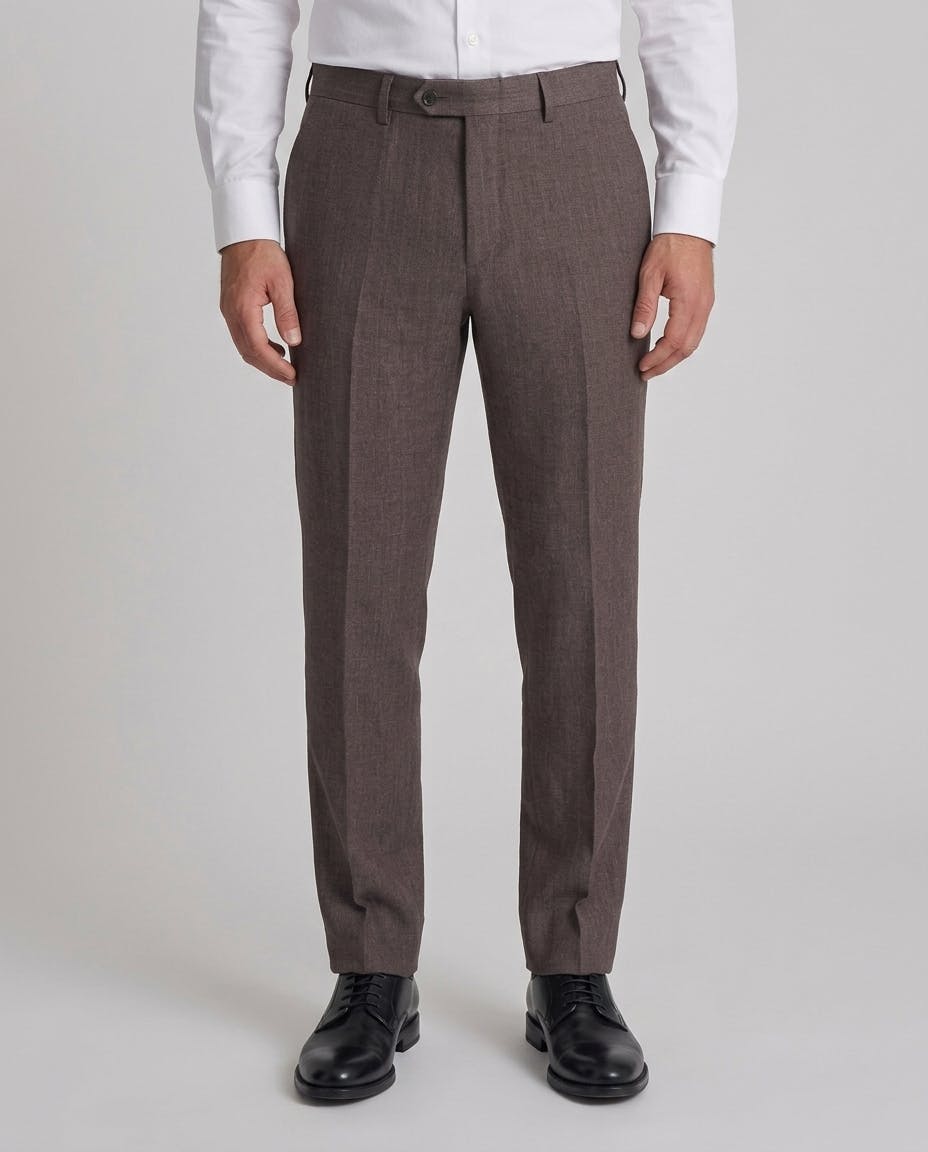 InStitchu Fleet Brown Premium Linen Pant — photo 1