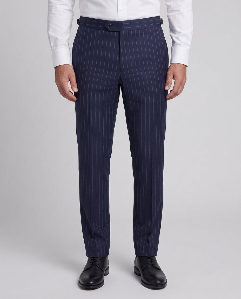 The Livorno VBC Navy Chalk Stripe Wool Pants — photo 1