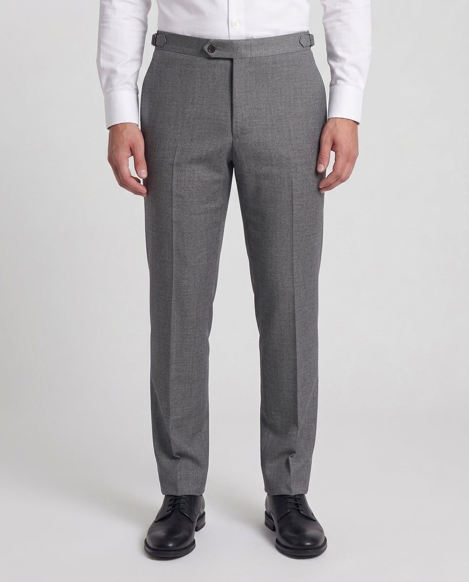 The Milan Reda Grey Textured Wool Pants — photo 1