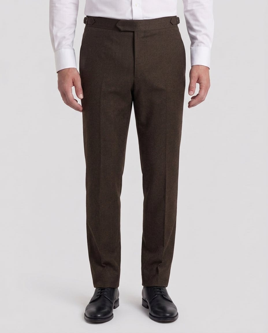 The Parma VBC Dark Brown Flannel Wool Pants — photo 1