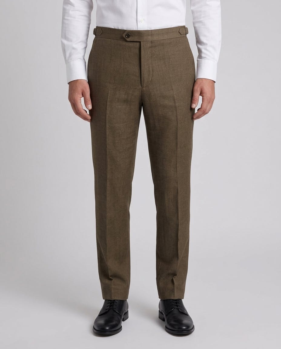 The Potenza Brown Linen Pants — photo 1