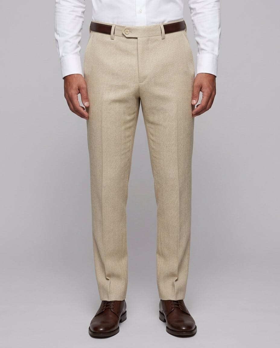 The Swansea Brown Herringbone Pants — photo 1
