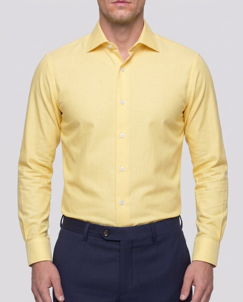 the-clare-yellow-pinpoint-cotton-oxford-shirt