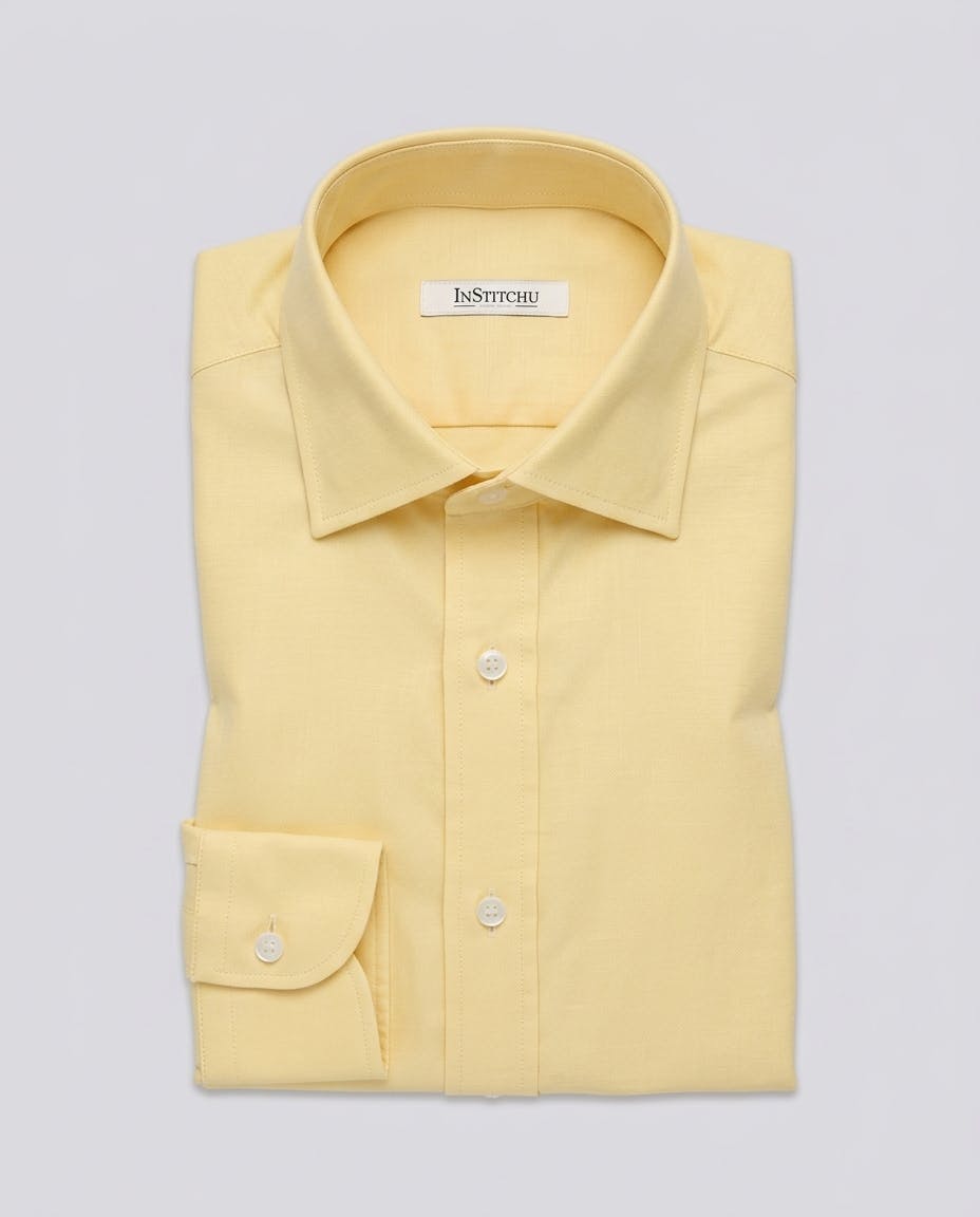 the-clare-yellow-pinpoint-cotton-oxford-shirt