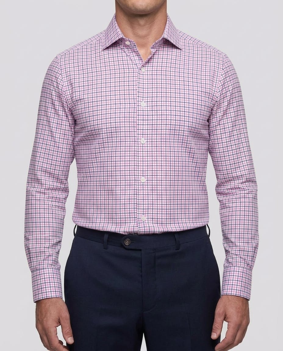 the-doyle-pink-and-navy-tattersall-cotton-shirt