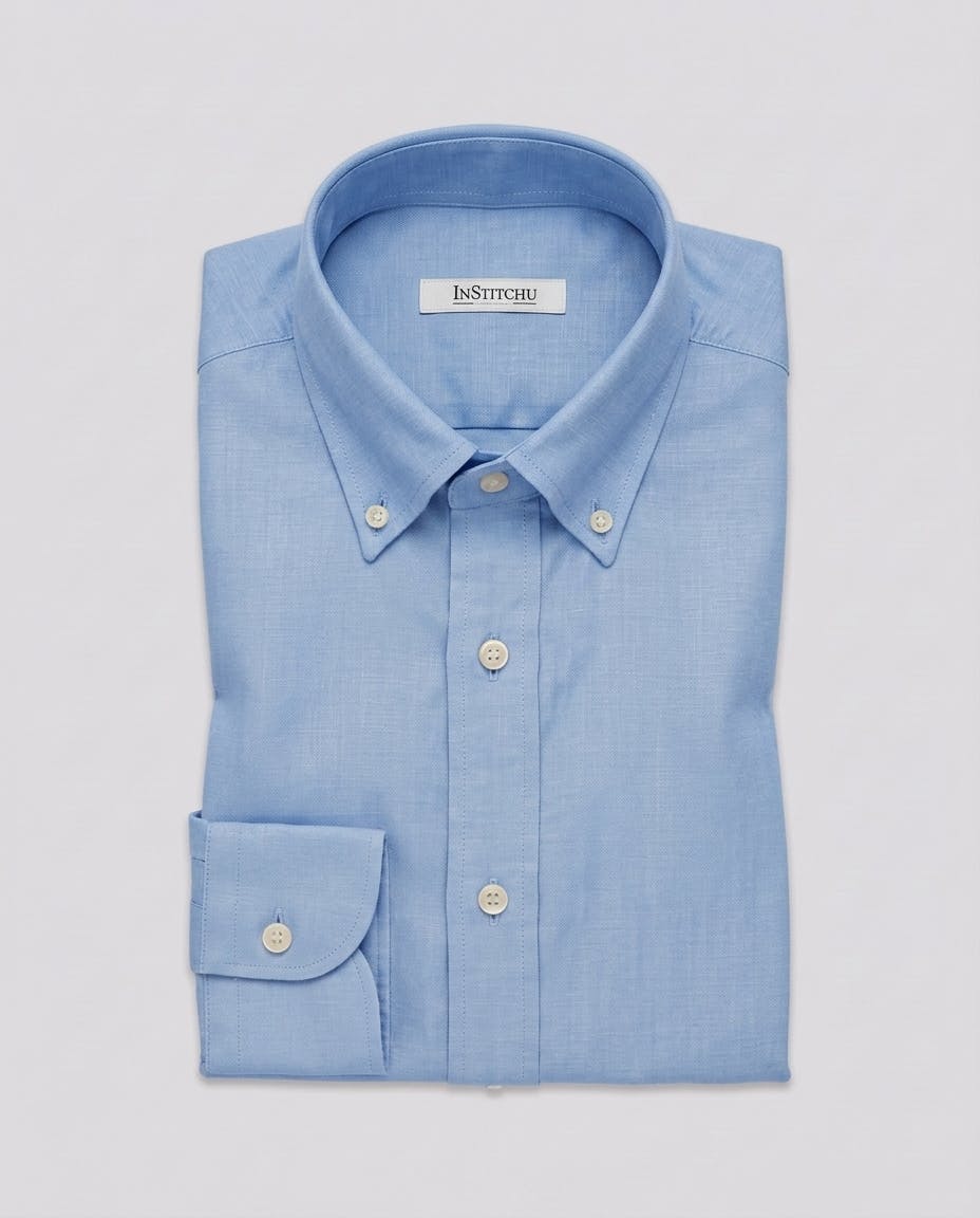 the-fitzgerald-blue-cotton-linen-blend-shirt