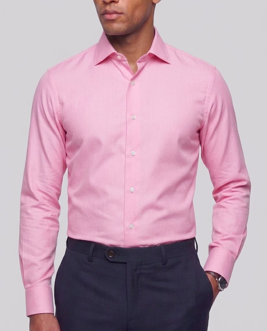 the-mcgonagall-pink-herringbone-cotton-shirt