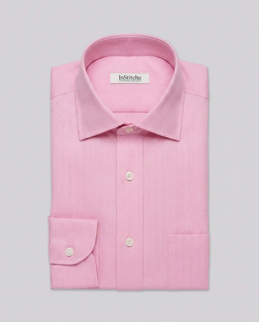 the-mcgonagall-pink-herringbone-cotton-shirt