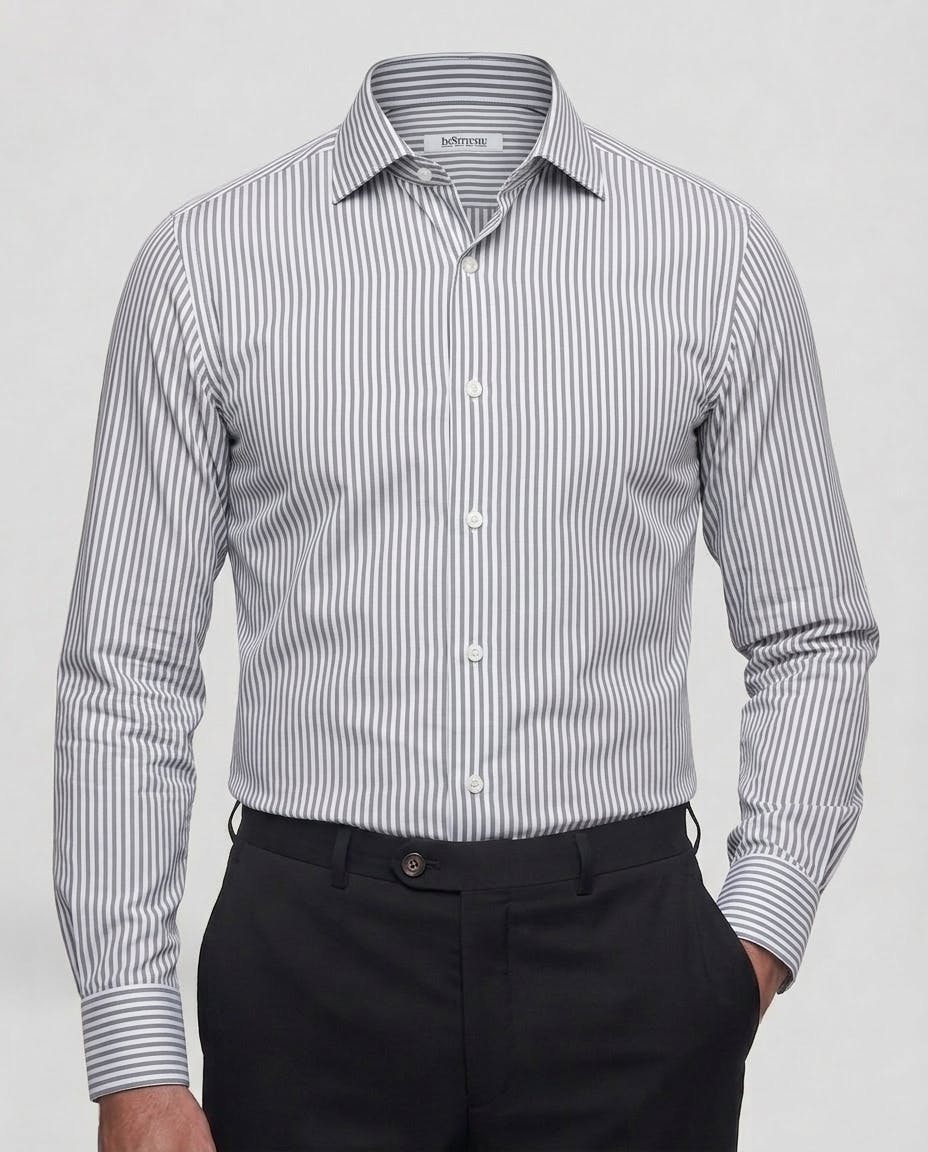 the-millay-grey-and-white-striped-non-iron-cotton-shirt