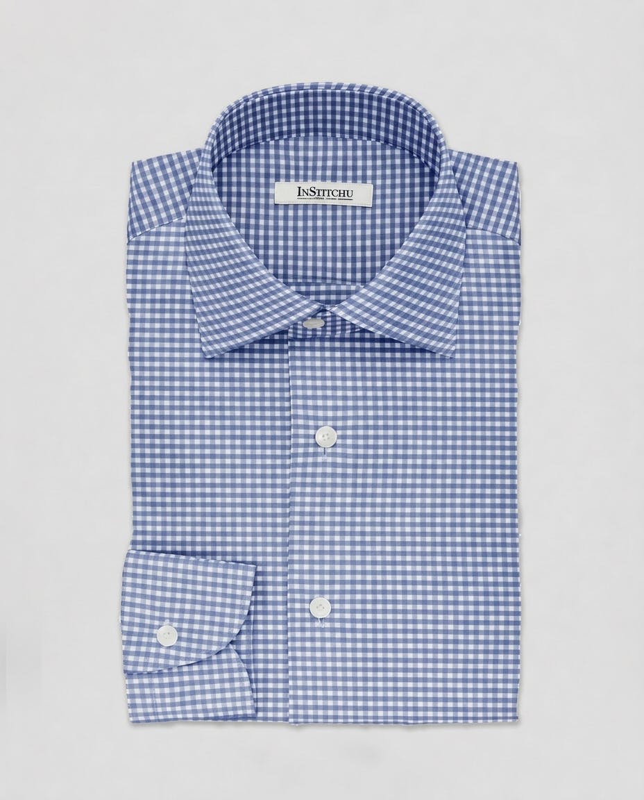 the-orwell-blue-gingham-check-non-iron-cotton-shirt