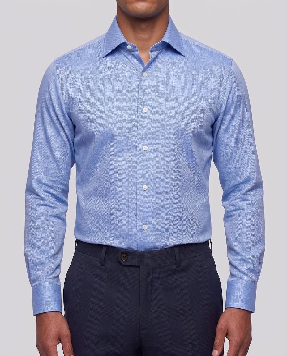 the-smith-blue-and-white-herringbone-cotton-shirt