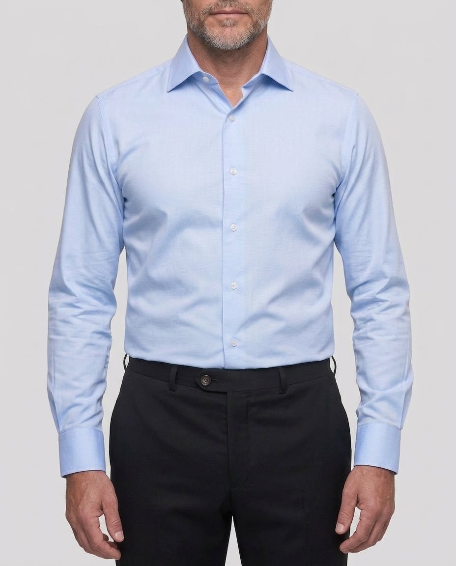 the-stevenson-blue-textured-cotton-shirt