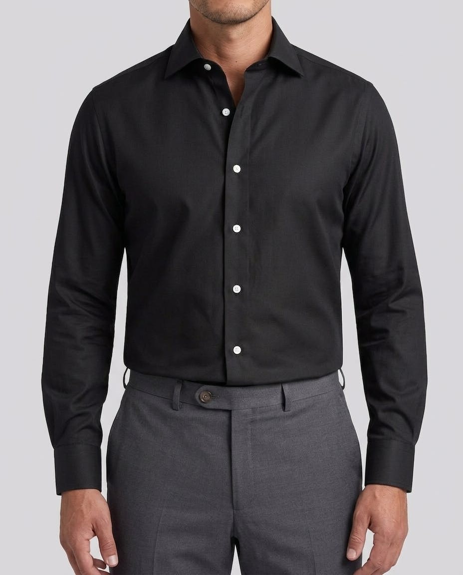 the-wallace-black-twill-cotton-shirt
