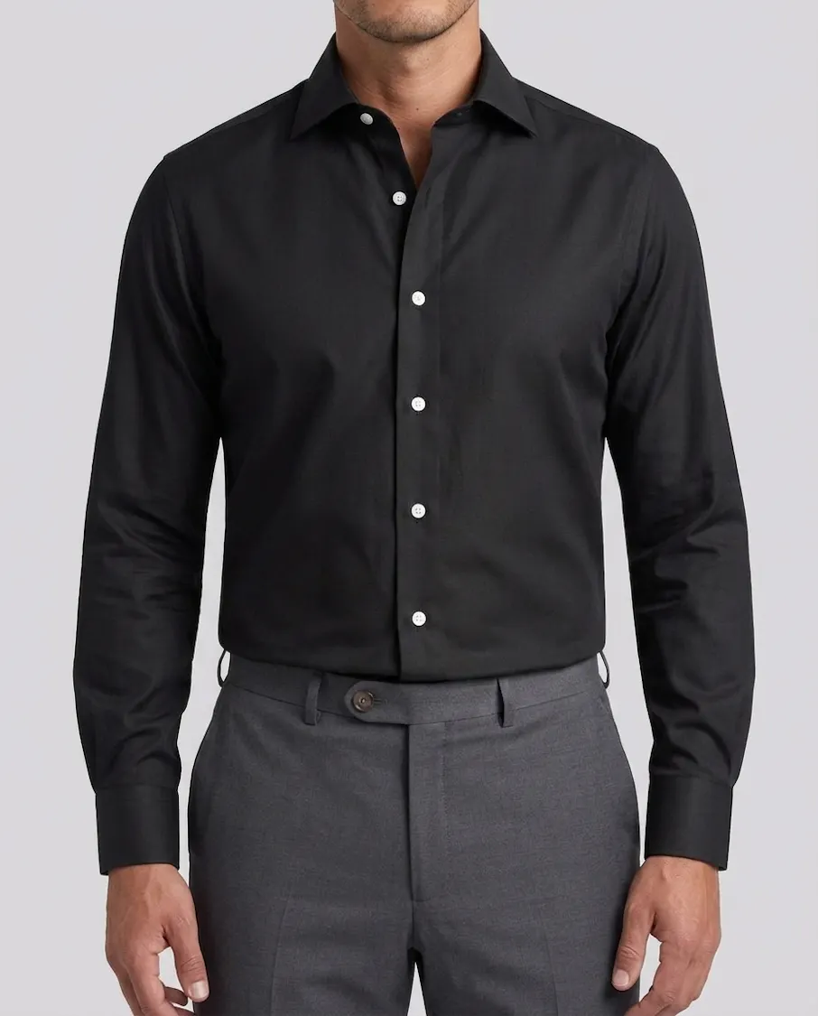 the-wallace-black-twill-cotton-shirt