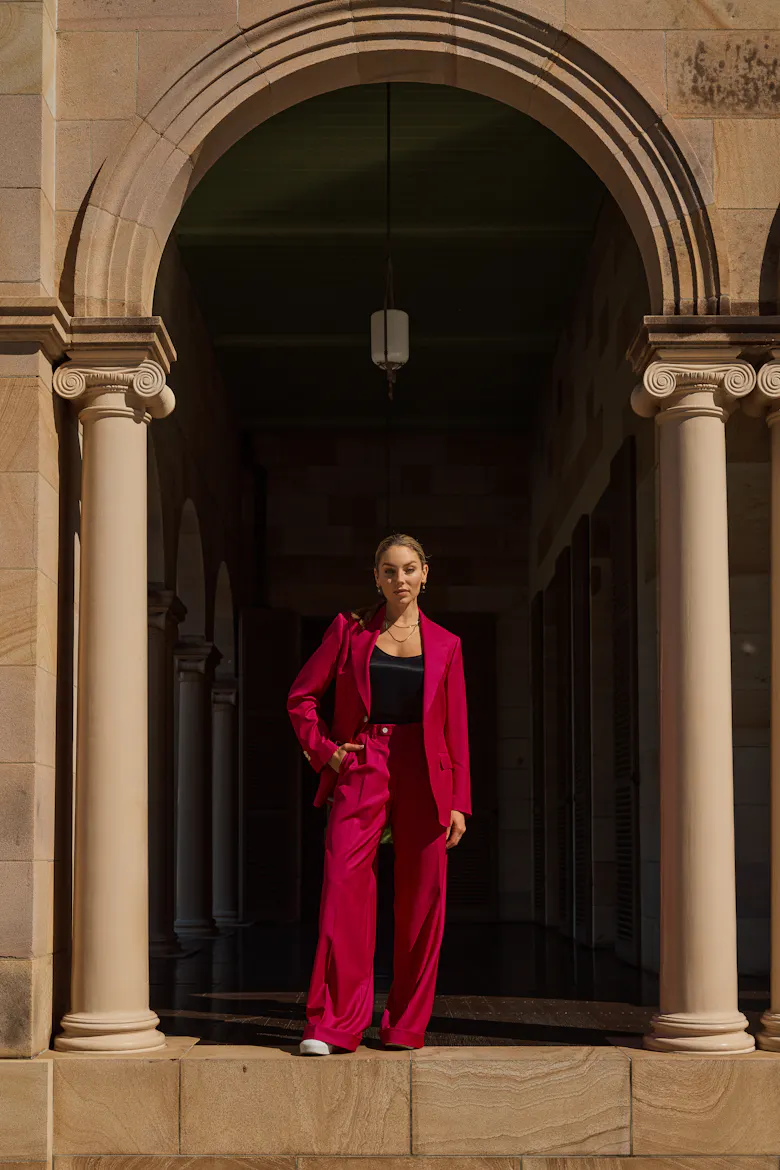 Margot Pink Wool Pants
