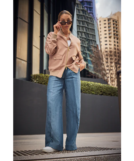 Mezcal Salmon Wool Bomber Jacket — photo 1
