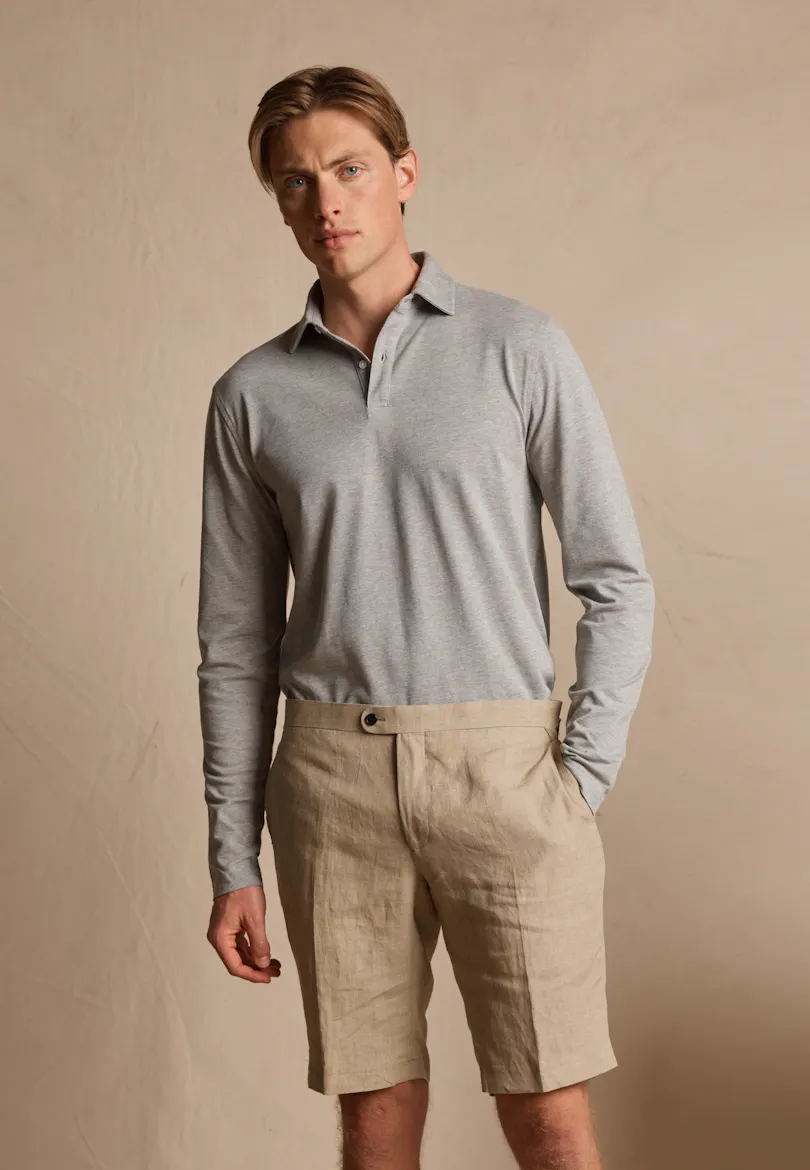 InStitchu Collection Cairo Beige Linen Shorts