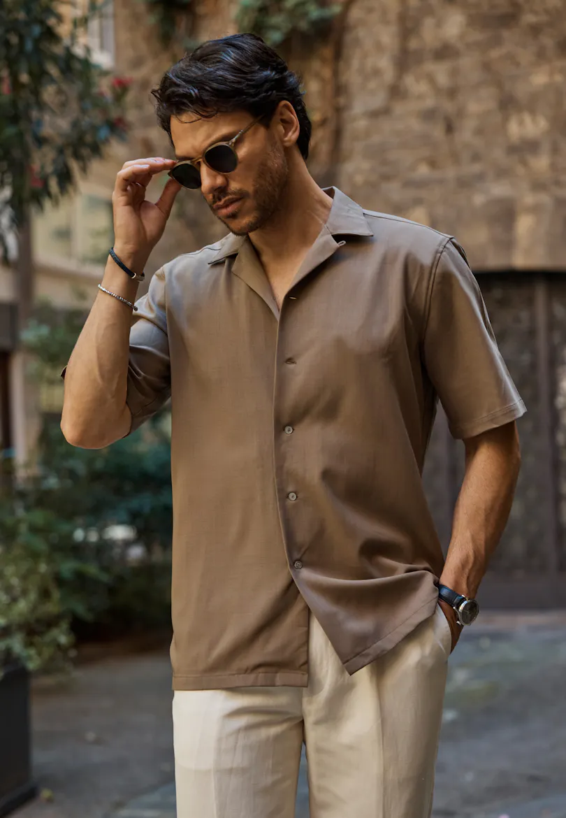 Monza Khaki Wool Shirt