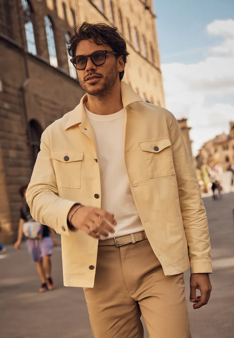 Torino Yellow Cotton Casual Jacket