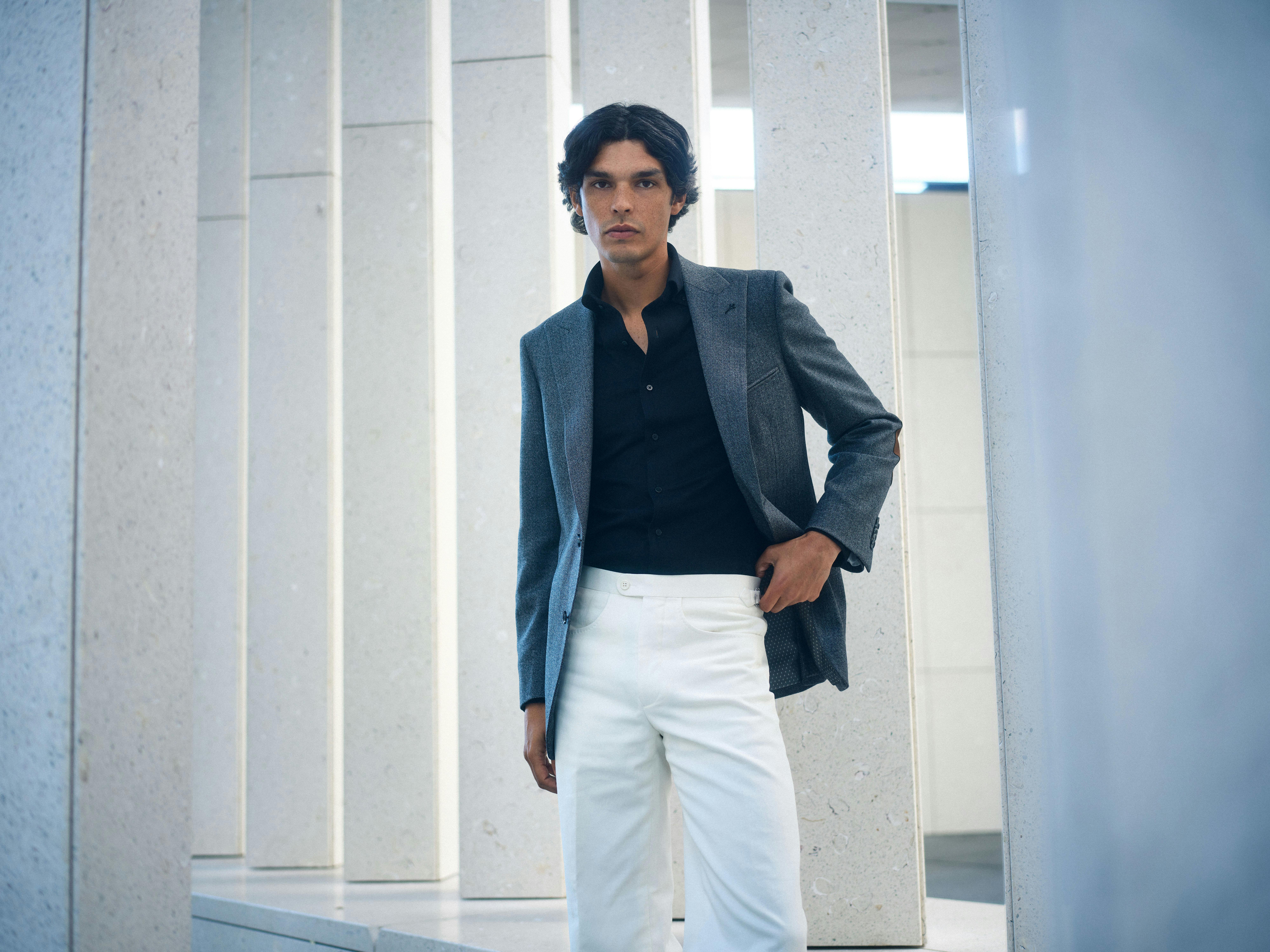 The Antonio Herringbone Jacket and the Jeno Casual Pant