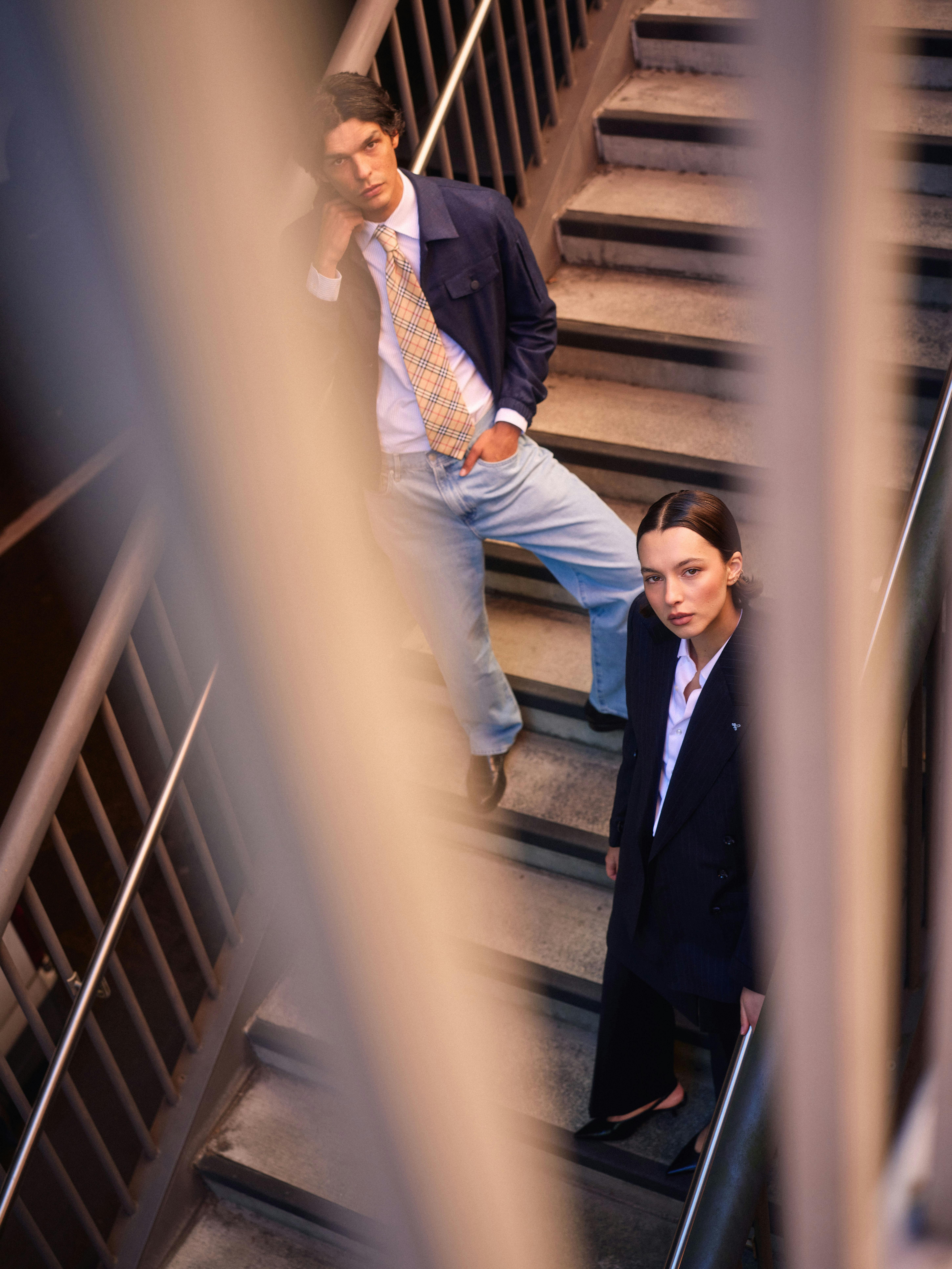 The Hua Check Bomber Jacket in the city