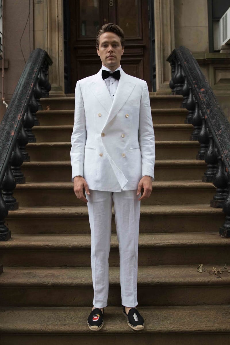 Ivory Pure Linen Double-Breasted Blazer