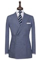Midnight Blue Linen Double-Breasted Blazer