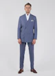 Midnight Blue Linen Double-Breasted Blazer