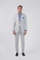 Grey Pure Linen Single-Breasted Blazer