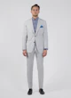 Grey Pure Linen Single-Breasted Blazer