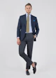Space Cadet Blue Cool Wool Single-Breasted Blazer