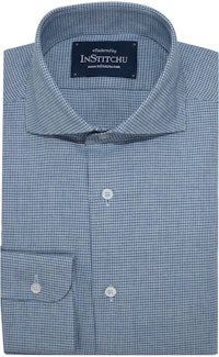 InStitchu Collection Light and Mid Blue Houndstooth Flannel