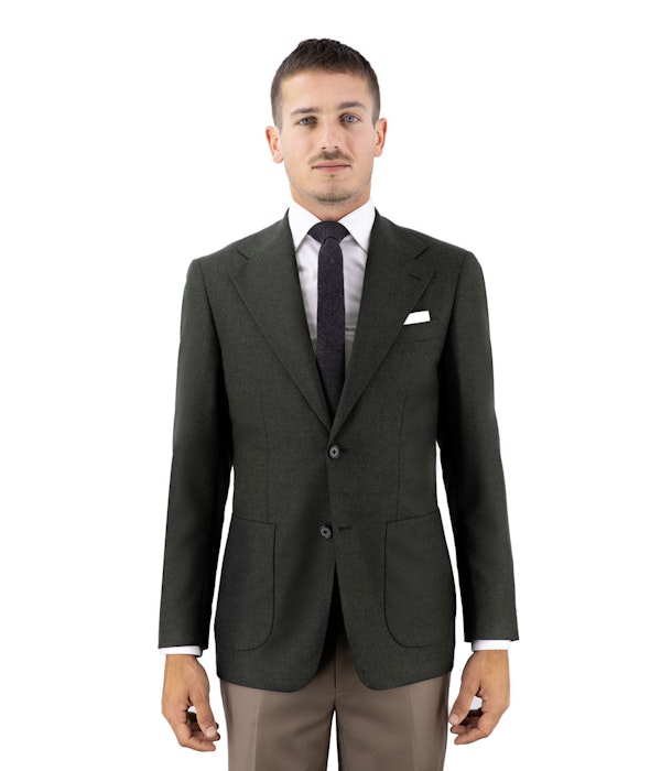 The Murray Premium Dark Moss Green Flannel Suit - Men's Custom Suit ...