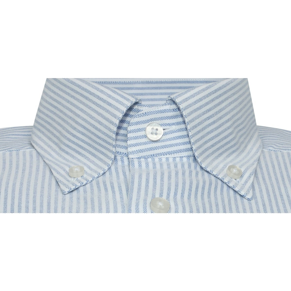 InStitchu Collection Oxford Light Blue Cotton Striped