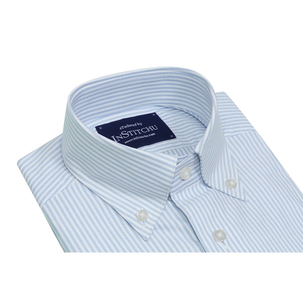 InStitchu Collection Oxford Blue Cotton Striped