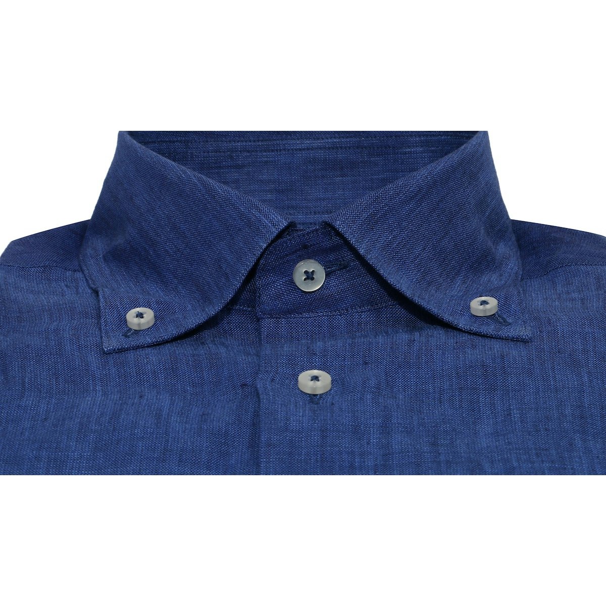 InStitchu Collection Royal Blue Linen Button Down Shirt