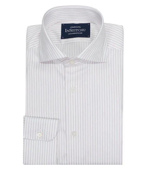InStitchu Collection Wrinkle Free Red Striped