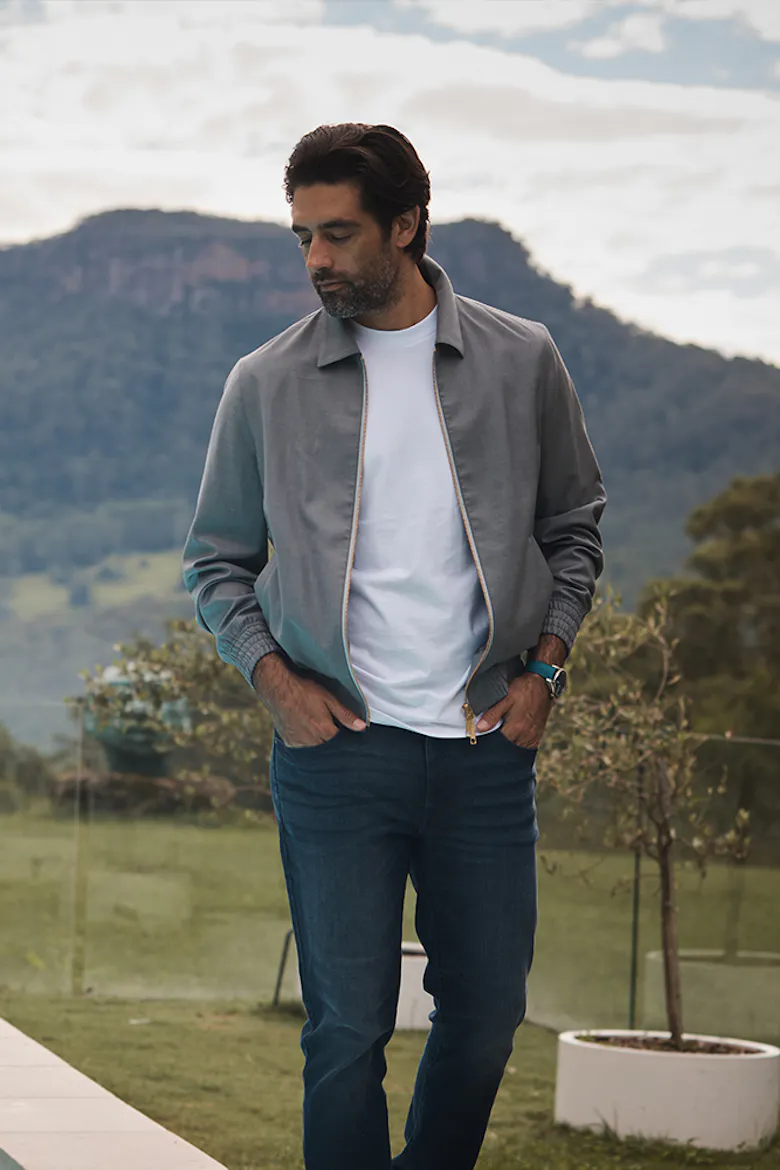 Ossa Grey Wool Bomber Jacket